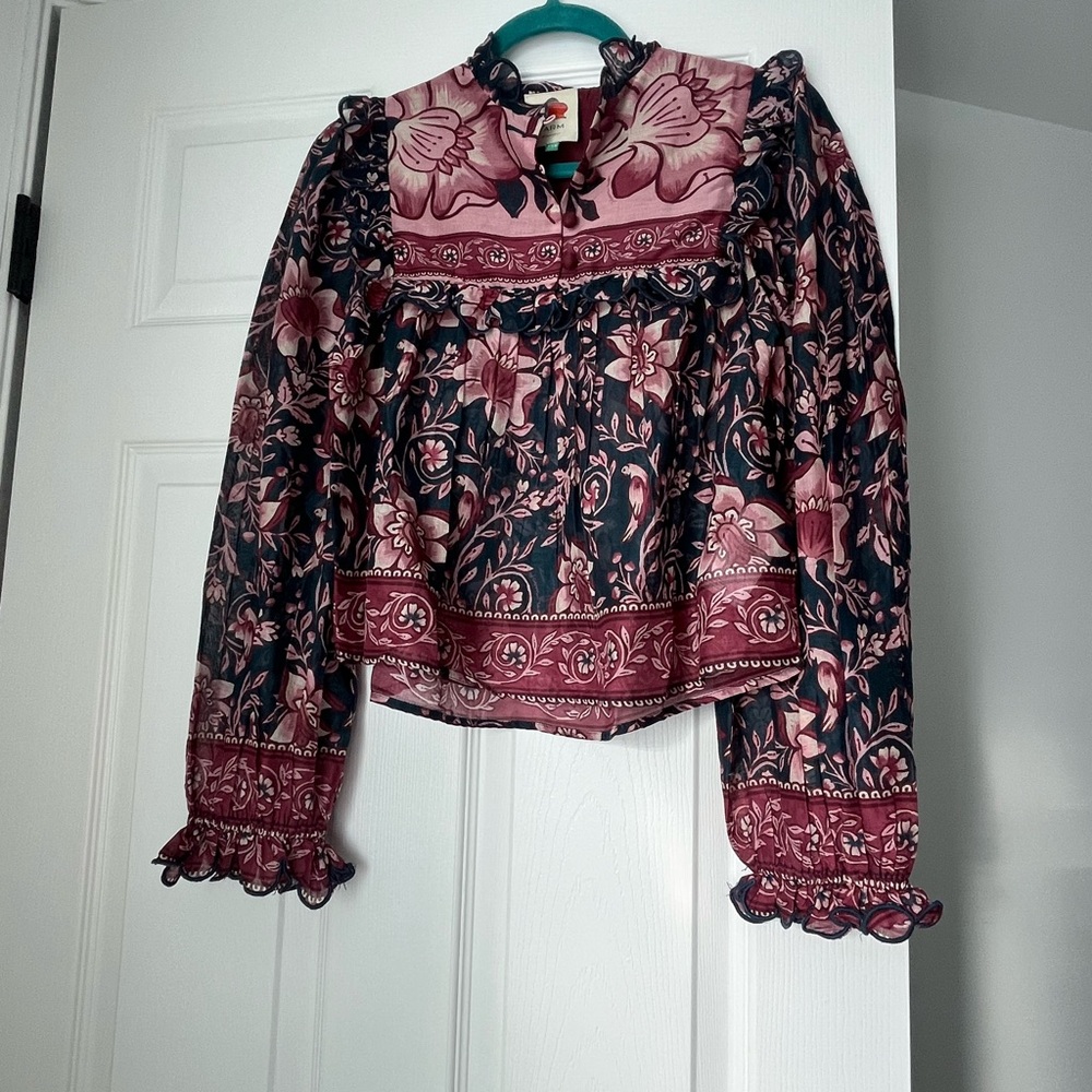 FARM Rio Ainika Charm Floral Cotton Top
